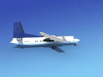 Fokker 50 Team Lufthansa 3D model