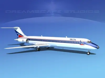 Douglas DC-9-40 Delta 3D model