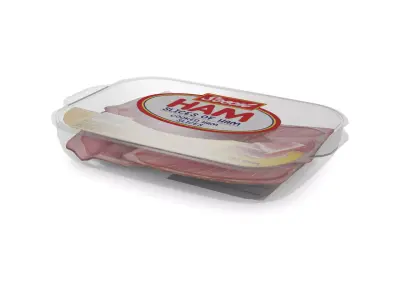 Deli sausages Cooked Ham Low-poly 3D model