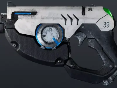 Overwatch Tracer Pistol Low-poly 3D model