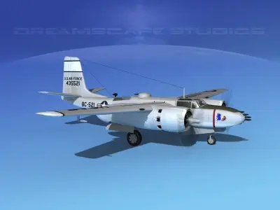 Douglas B-26B Invader V04 USAF 3D model