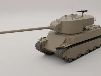 M6A2E1 Tank Free low-poly 3D model