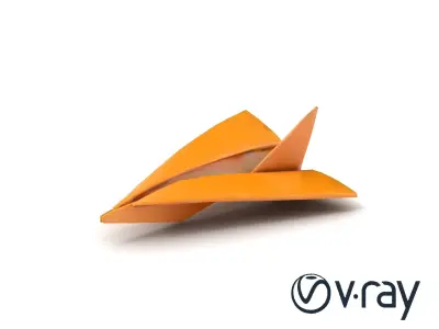 Origami Airplane Natural Design model pack Low-poly 3D model