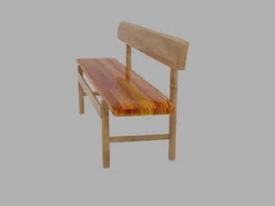 Desk Bench 3D model