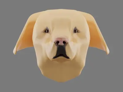 Dog Labrador Low-poly 3D model