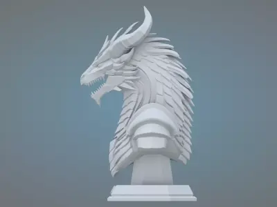 Armored Dragon Bust PM-20 3D print model