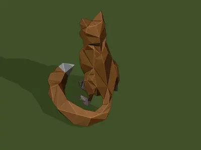 LOW POLY ASSET FOX MODELS - LOWPOLYGONAL Low-poly 3D model