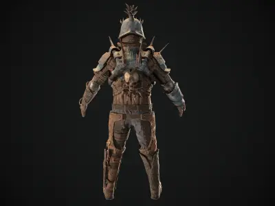 Skull armor 5 Low-poly 3D model