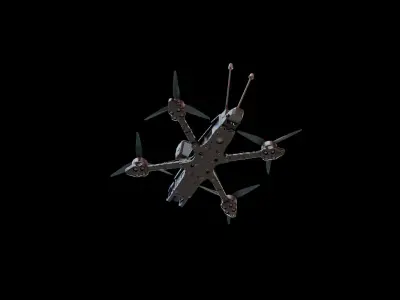 FPV Drone Low-poly 3D model