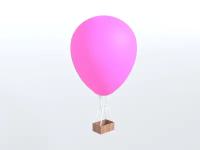 Hot Air Balloon v1 013 Low-poly 3D model