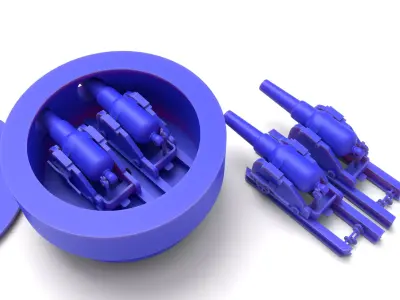 Turret Coles system RML gun 10-inch 18-ton 3D print model