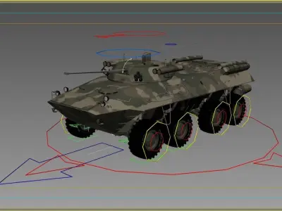 Armoured Transporter BTR 90 RIGGED Low-poly 3D model