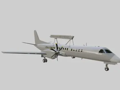 Saab 2000 ERIEYE AEWC Aircraft - Low-poly 3D model