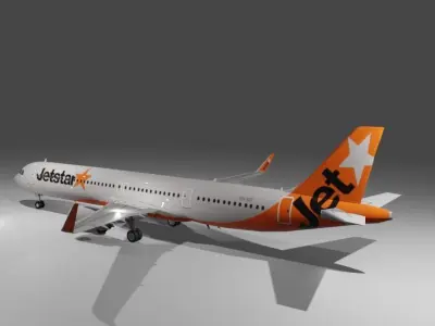 Jetstar airbus a321neo 3D Model Low-poly 3D model
