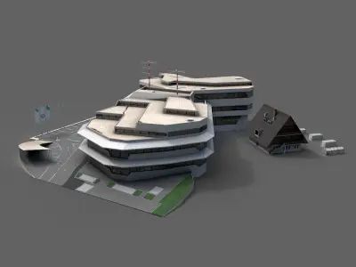 Airport Control Building 3D model