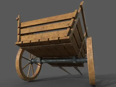 carriage vintage low poly Low-poly 3D model