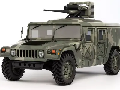 Humvee Military M242 Bushmaster 1989 3D model