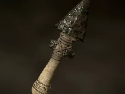 Obsidian Dagger Low-poly 3D model