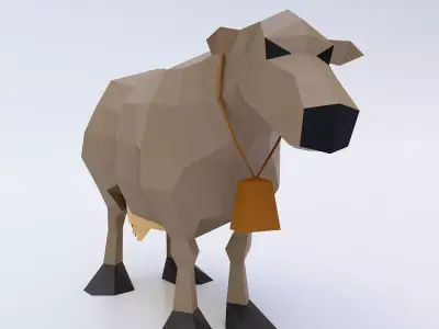 Cow animal 3d model  Low-poly 3D model