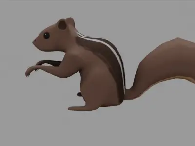 Squirrel - Low Poly bat Low-poly 3D model