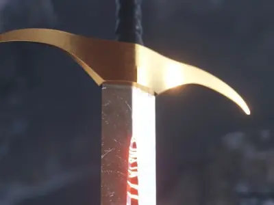 Sword in Cave Free low-poly 3D model