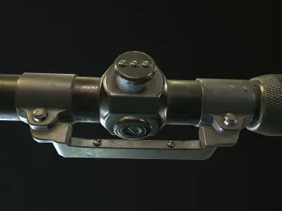 WW2 Scope sight PBR Low-poly 3D model