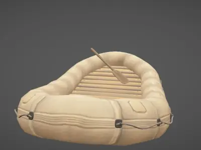 Lifeboat Hand-Painted Low-poly 3D model