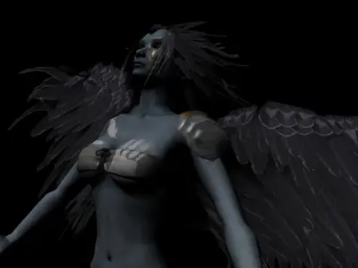 Clothed Harpy Low-poly 3D model