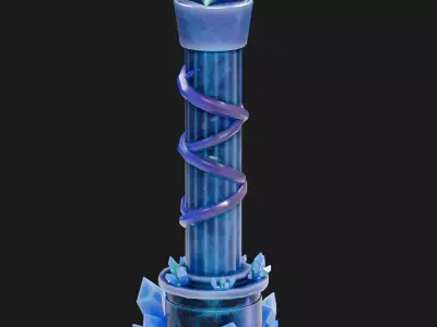 Stylized Crystal Light Pillar Low-poly 3D model