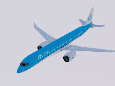 Embraer E-195 E-Jets E2 KLM 3D model