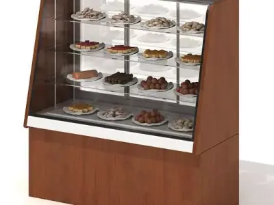 Wood Toned Bakery Display Case 3D model