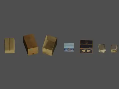 Boxes Low-poly 3D model