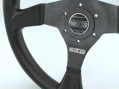 Steering Wheel Sparco R383 Black 3D model