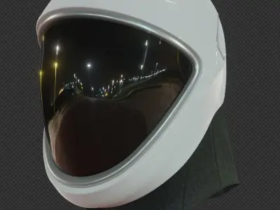 SpaceX 2020 Historical FIRST Commercial flight Suit Helmet Low-poly 3D model
