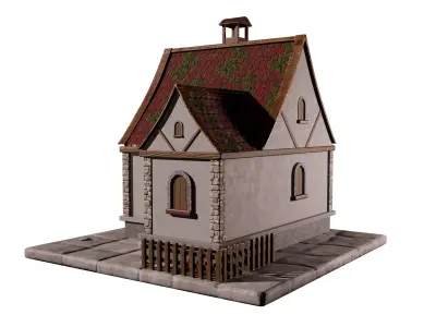 Medieval Village House 3D Model Low-poly 3D model
