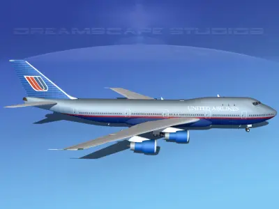 Boeing 747-100 United Airlines 3 3D model