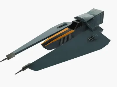 spaceship star wars fighter Low-poly 3D model