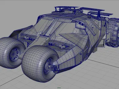 BAT MAN Tumbler CAR Low-poly 3D model