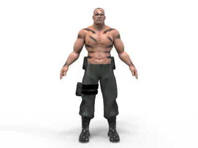 Commando soldier Low-poly 3D model