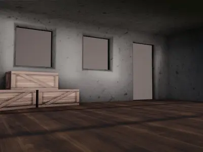 Old House wiht open room Lowpoly Low-poly 3D model