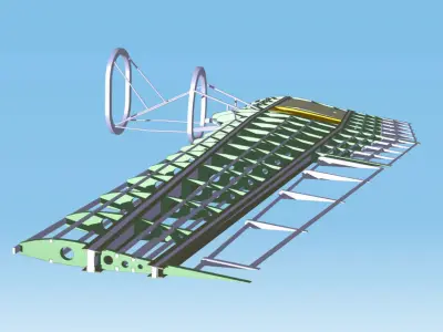 wing structure and engine mount 3D model