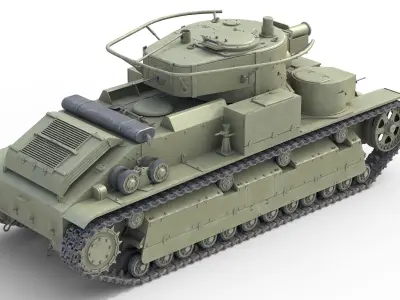 T 28 Medium Tank   r49 Low-poly 3D model