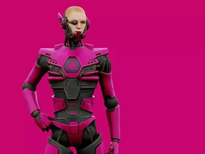 CYBORGTOPIA B-36  Rigged for Unreal Engine - Unity - MIXAMO 3D model