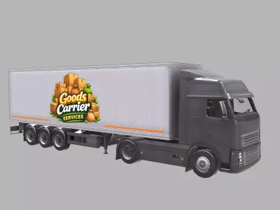 Goods Carrier Truck Low Poly Low-poly 3D model