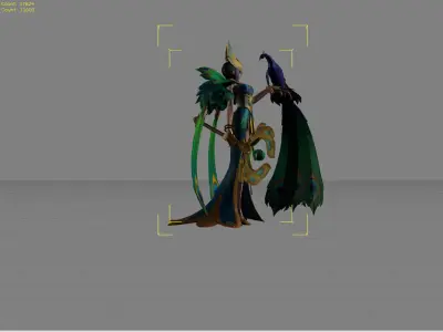 Pharsa Peafowls Dance Low-poly 3D model