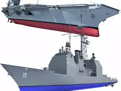 Set of 2 US Navy Ships  3D model