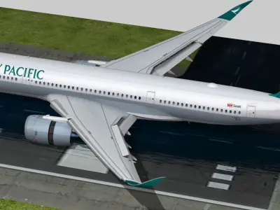 Airbus A350-900 XWB Cathay Pacific Low-poly 3D model