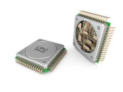 Central computer processors CPU 3D model 3D model