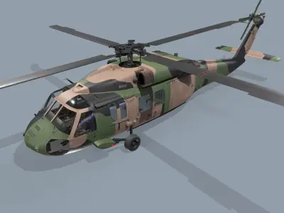 UH-60 Black Hawk Australian Army Basic Animation Low-poly 3D model