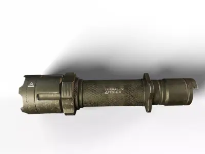 Military Flashlight PBR Game Ready 3D Model Low-poly 3D model